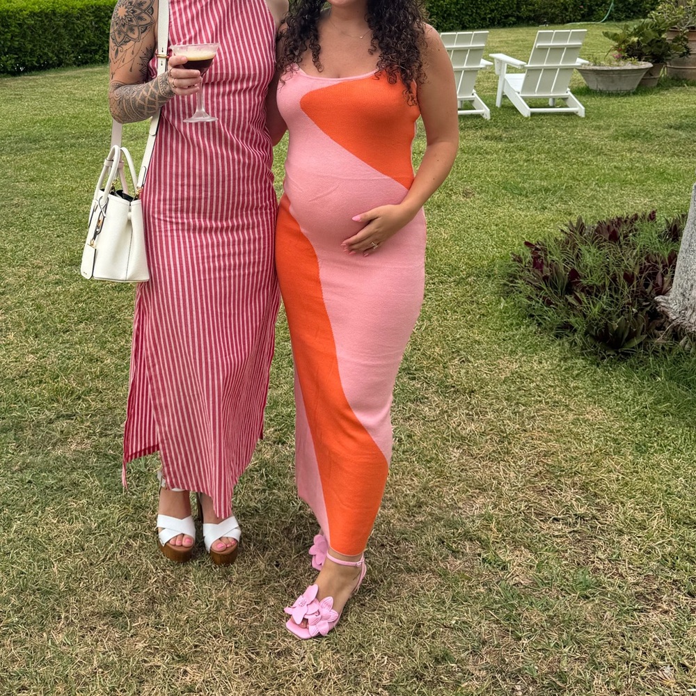 Amazon Pink and Orange Maxi Dress